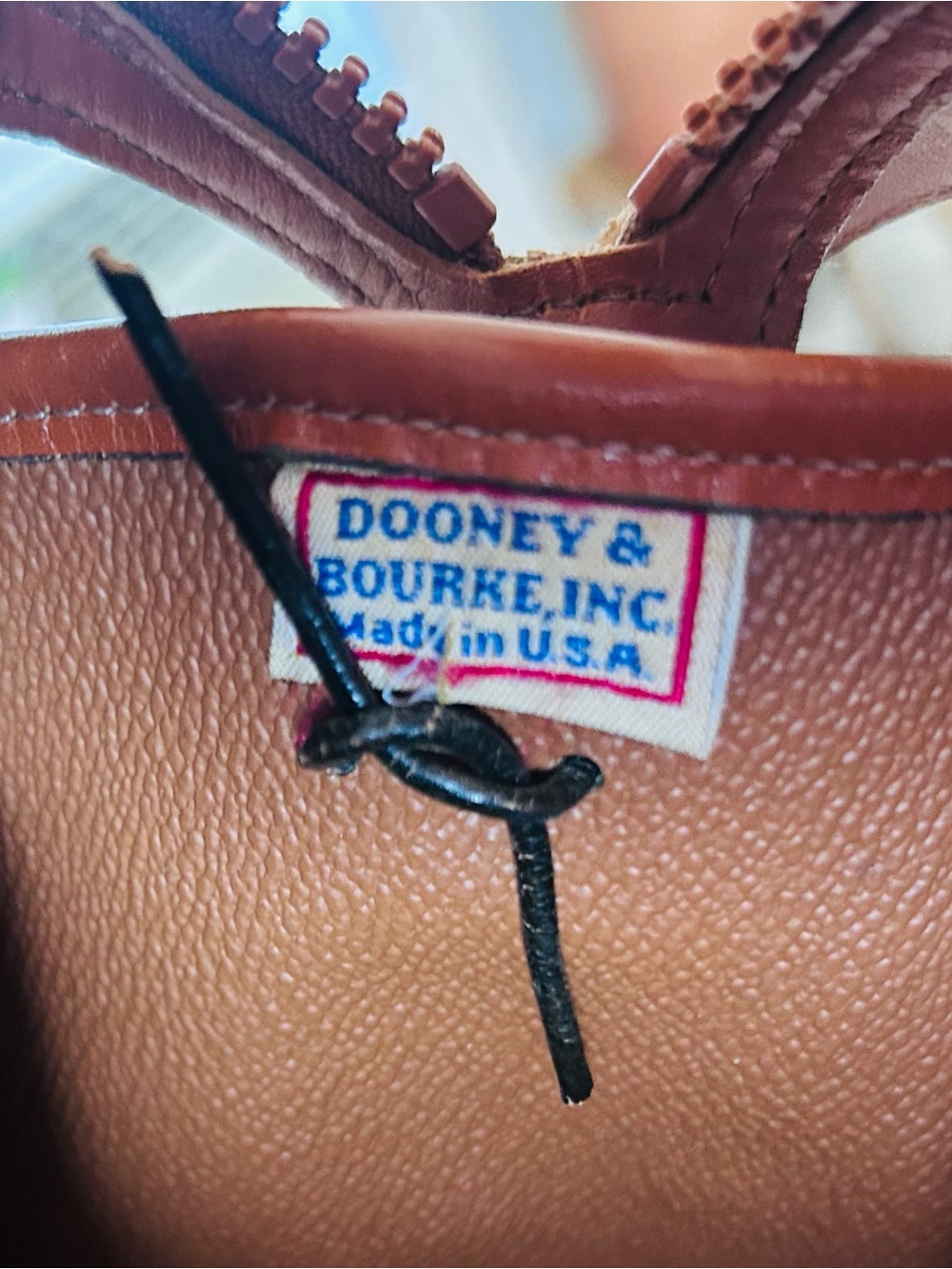 Vintage 90s Dooney & Bourke Pebbled Leather Satchel in Grey and Tan - Picture 2 of 7